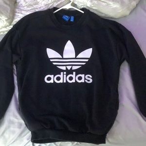 adidas black crew pullover